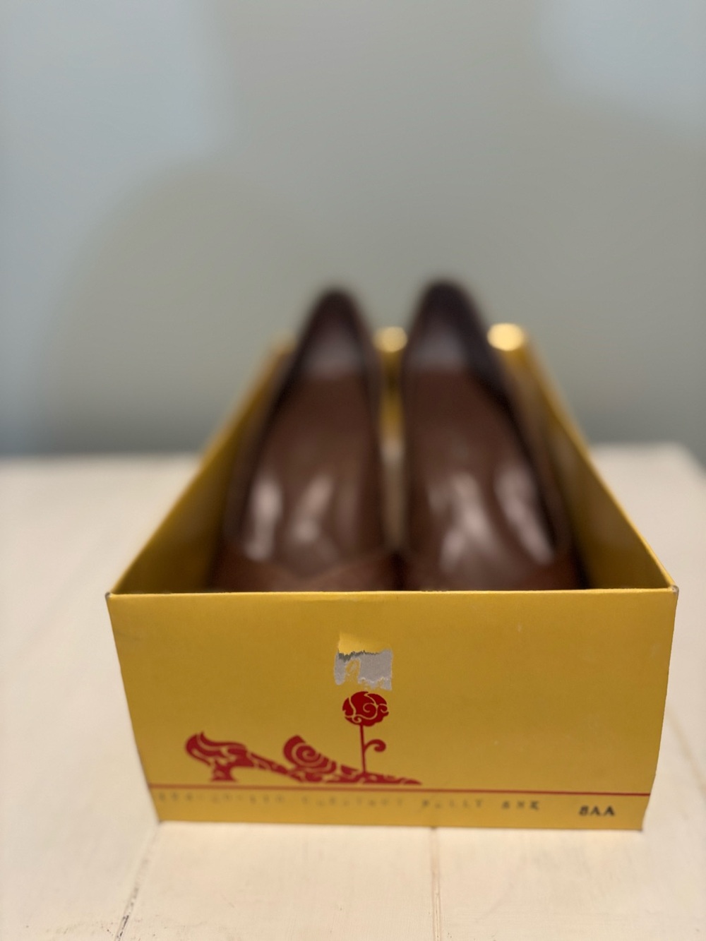 Vintage Felipe Genuine Snakeskin Pumps 8 AA Brown Heels Original Box. - Picture 3 of 16